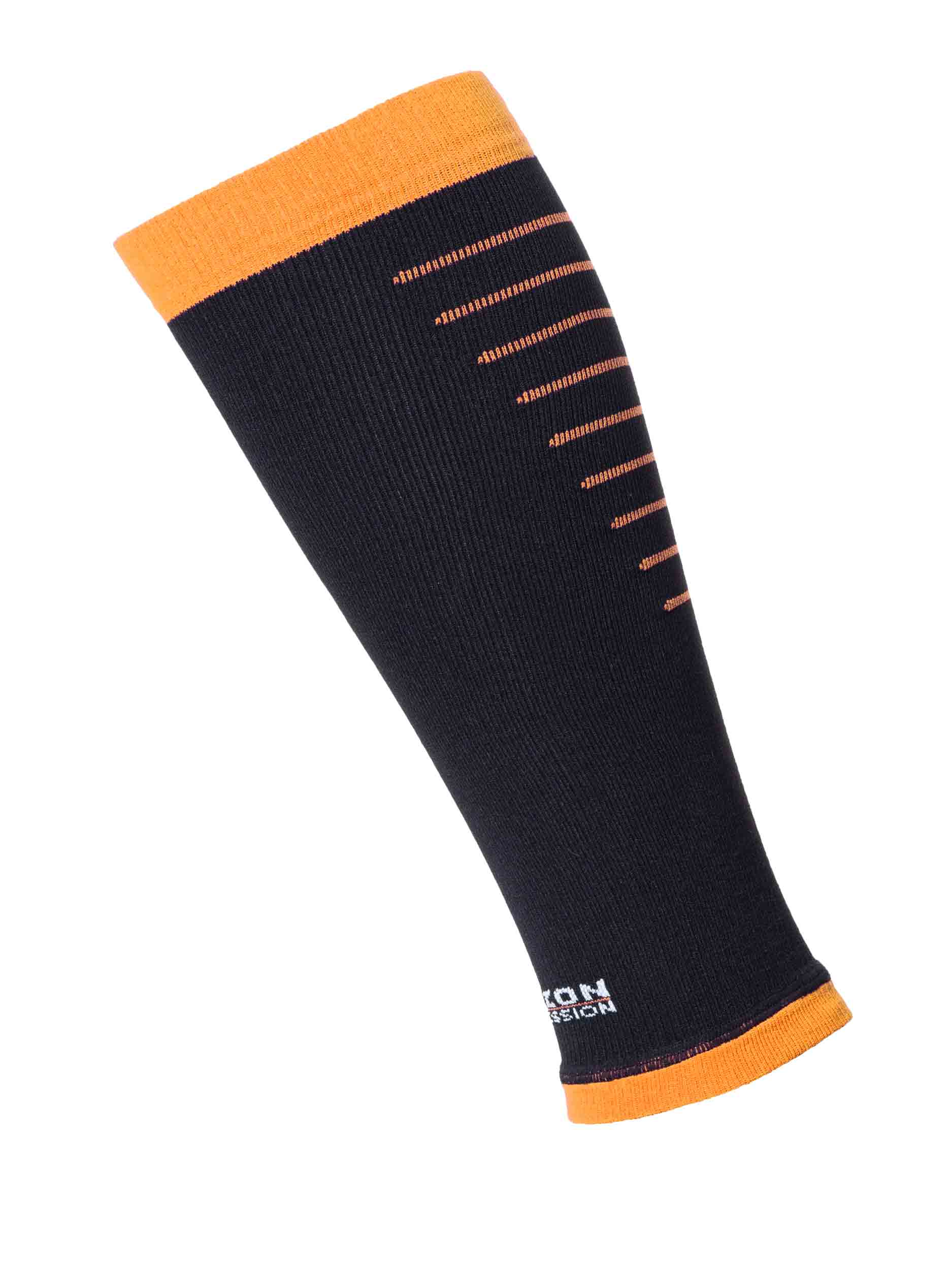 Horizon Performance Compression Calf Sleeves Black Orange