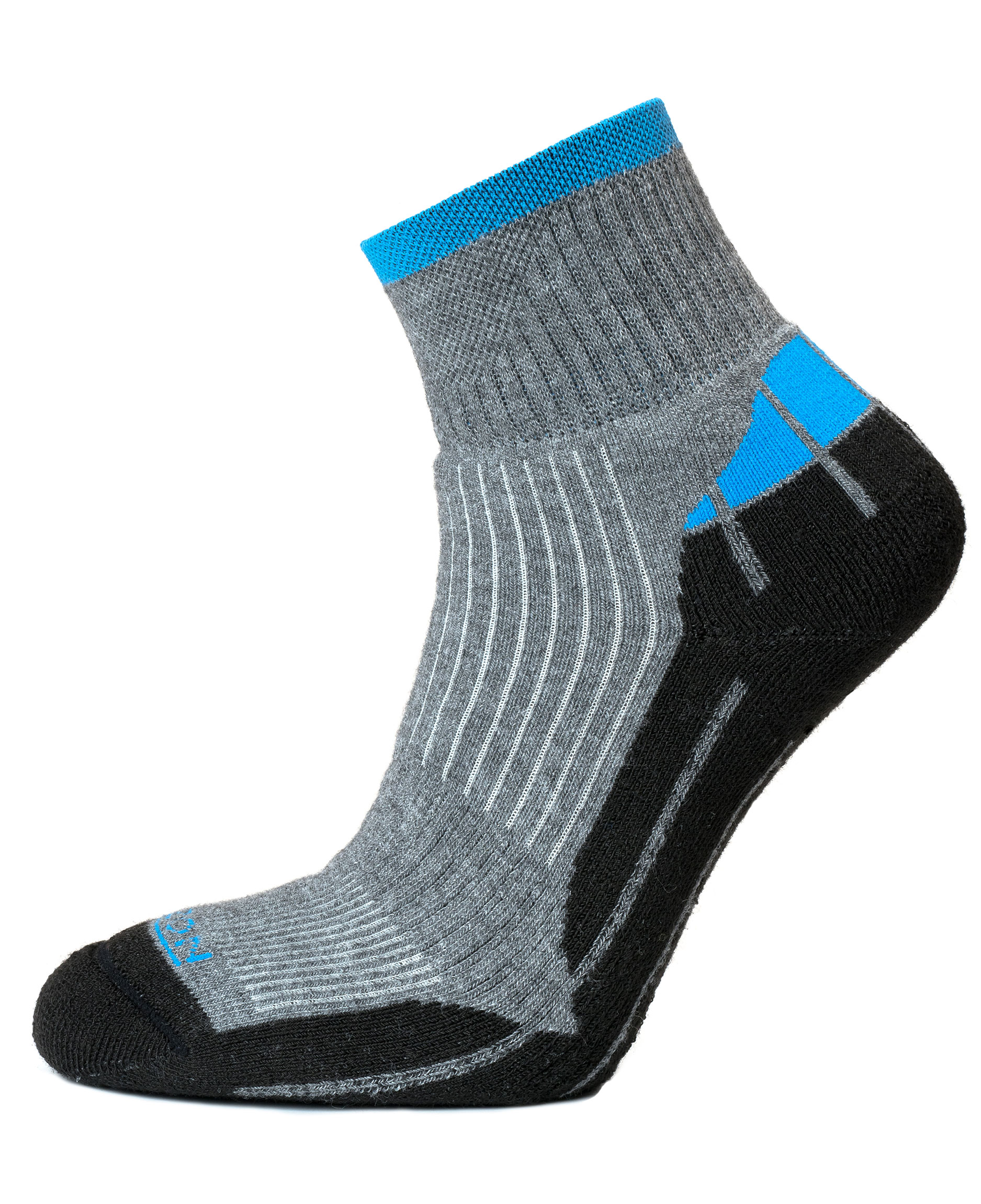 Performance Coolmax Quarter Sock Grey Blue
