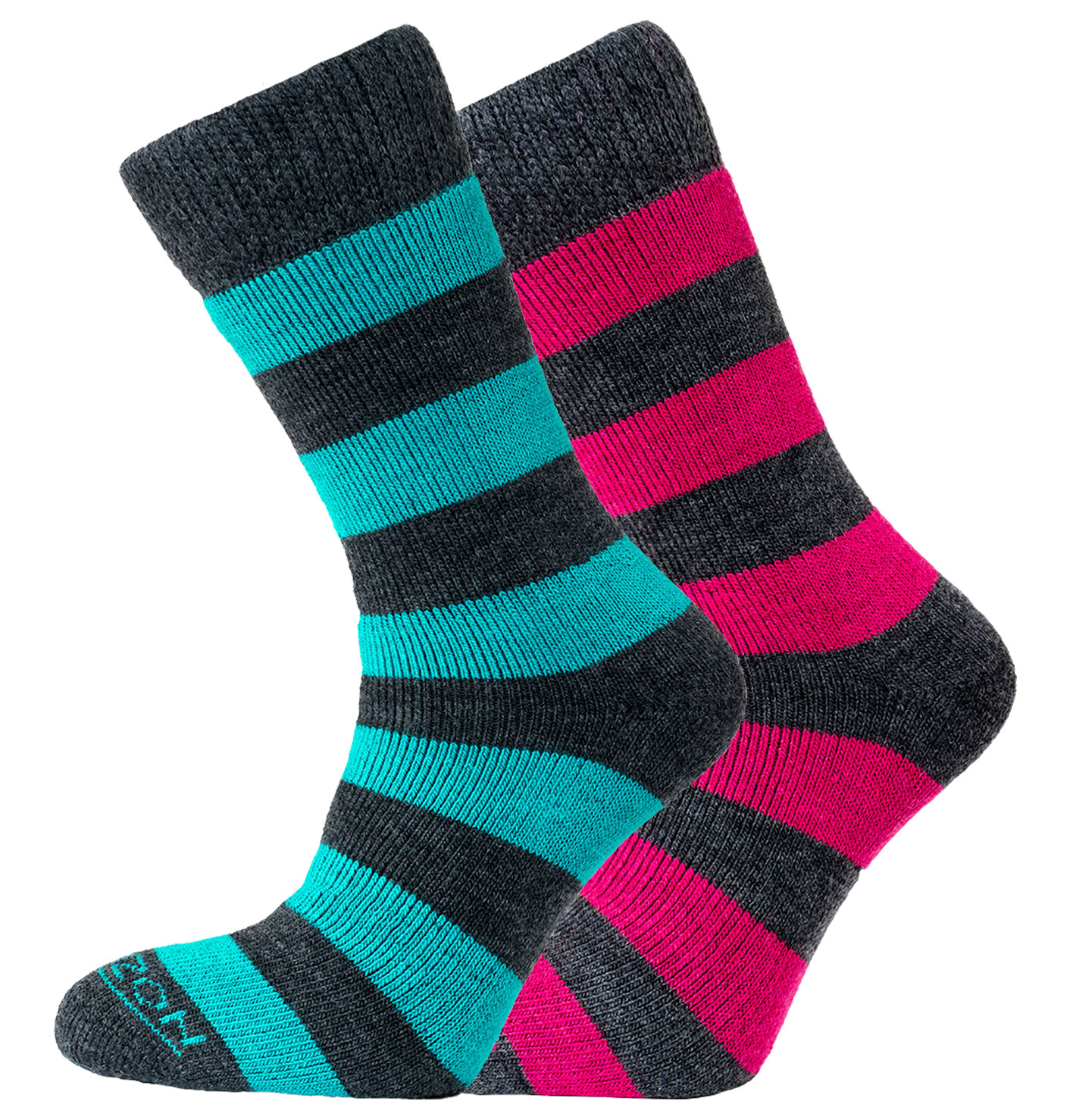 Merino Outdoor 2pk – Hoops Teal/Cerise