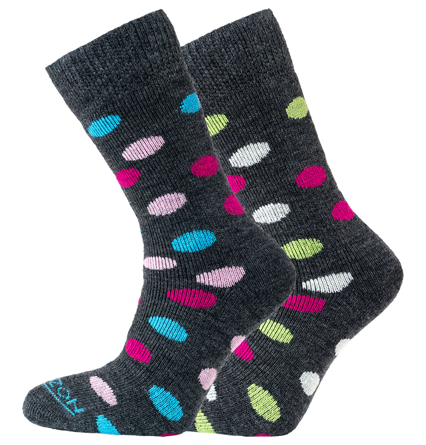 Horizon Heritage Merino Outdoor 2pk Socks - Spots Pink/Apple