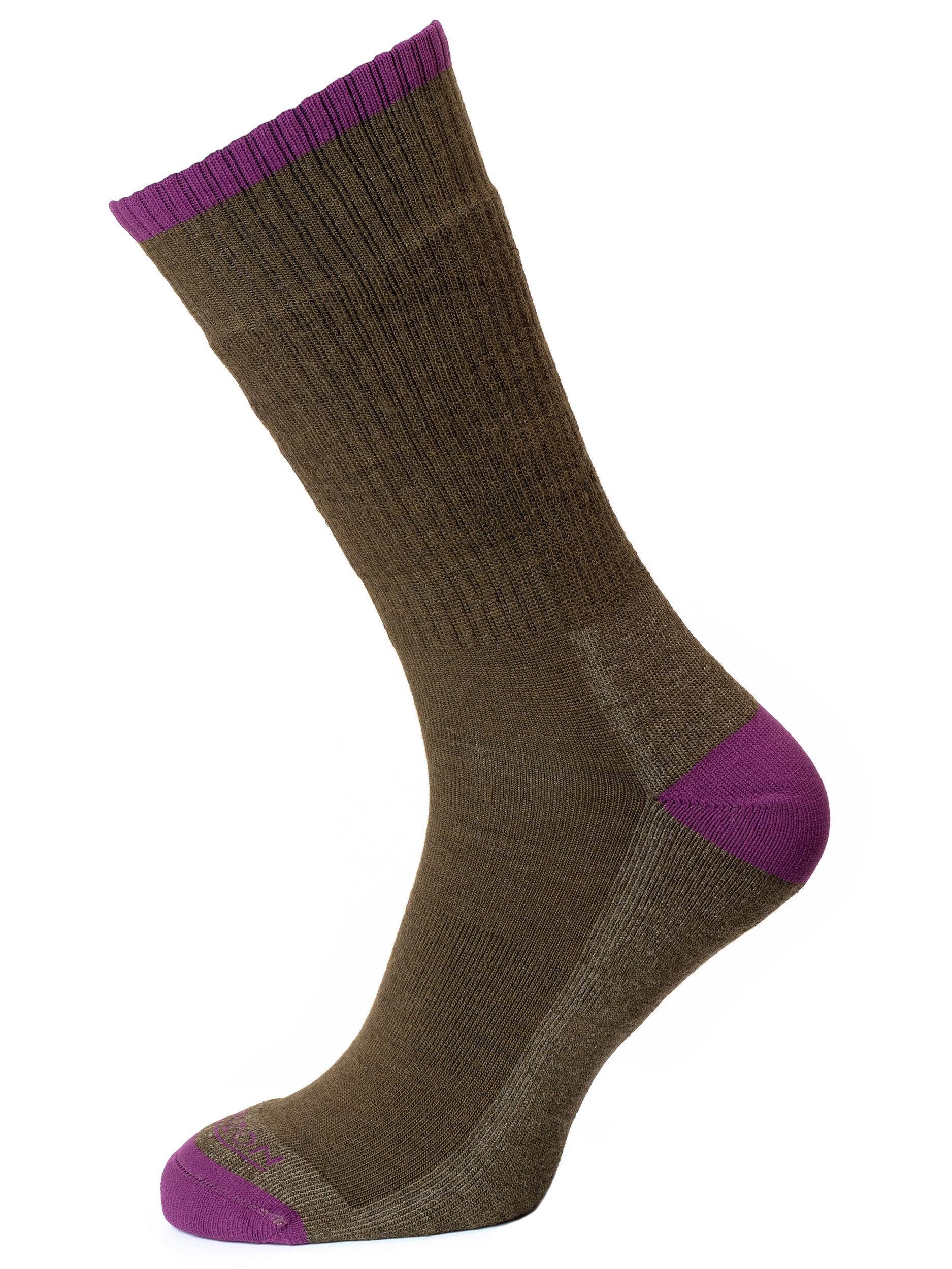 Merino Hike Khaki Marl/Purple