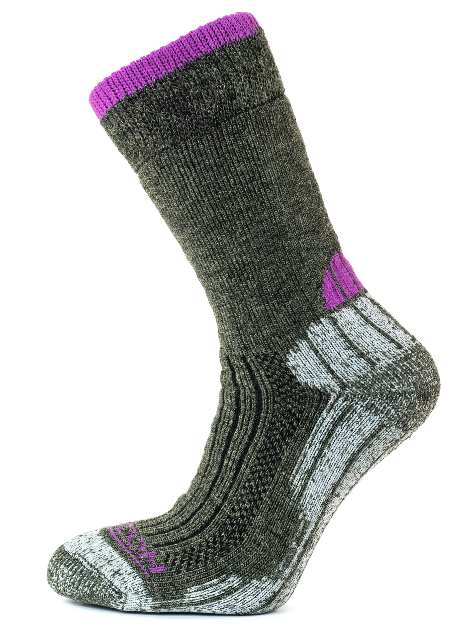 Merino Trekker Olive/Purple