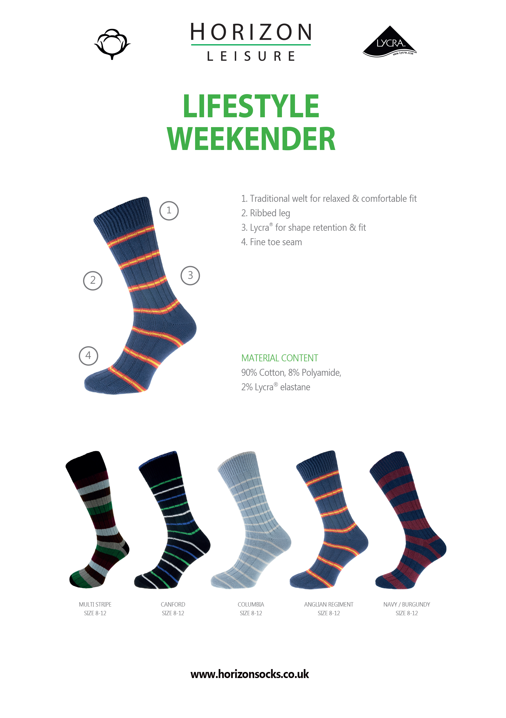 Leisure Lifestyle Weekender Socks Guide